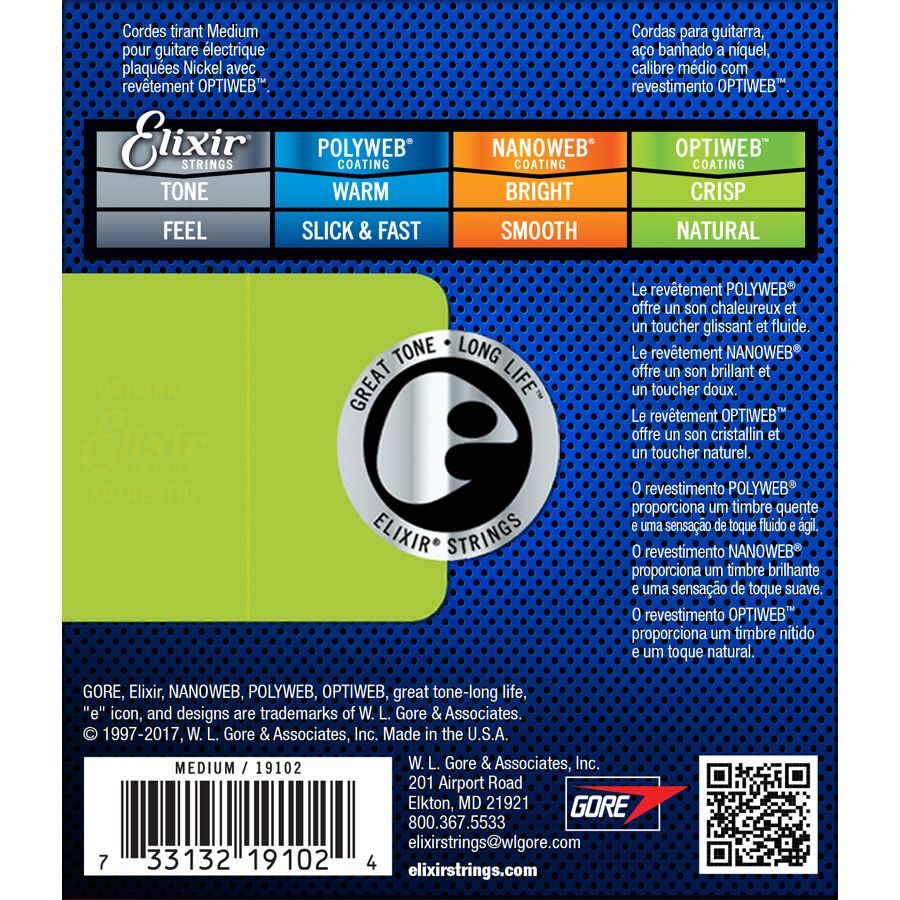 Elixir 19102 11-49 Optiweb Electric Guitar Strings