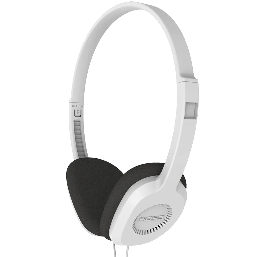 Koss KPH8W Lightweight On Ear Headphones - White