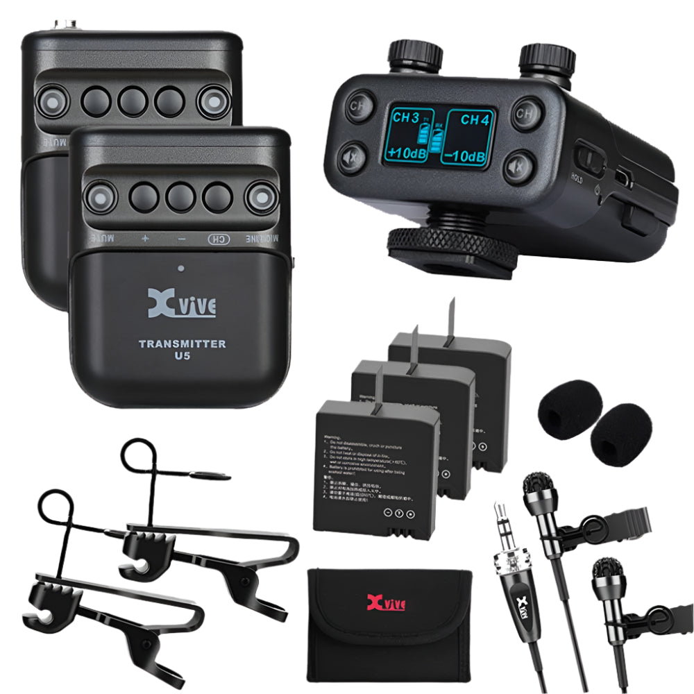 XVIVE U5T2 Camera-Mounted Wireless Audio for Video System Dual