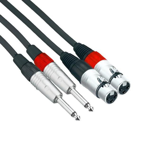 Connex XFJM-6T Pro XLR Female to Jack Male Cable Twin 6m