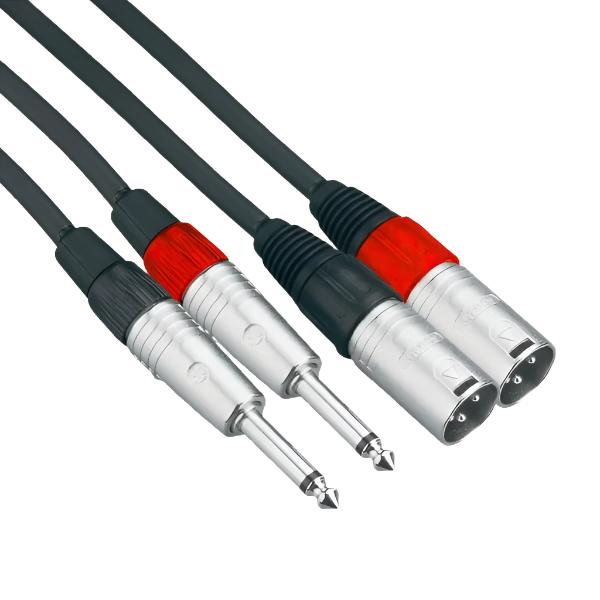 Connex XMJM-3T Pro XLR Male to Jack Male Cable Twin 3m