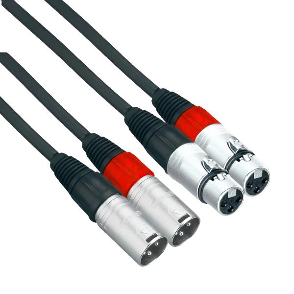 Connex XMXF-1T Pro XLR Cable Male to Female Twin 1.5m